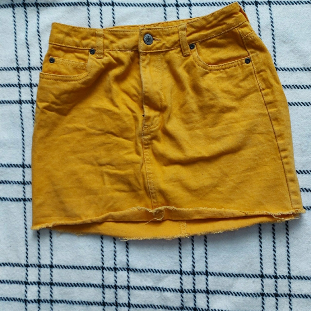 denim mini skirt